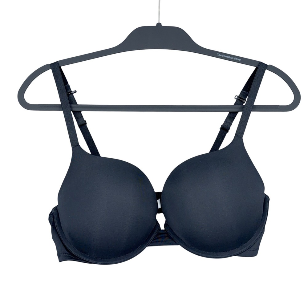 Auden Plunge Coverage Push-Up Bra Womens 36C Nylon Spandex Black